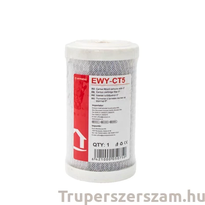 Kép 1/2 - Vízszűrő betét, aktív szenes  5" (12,7 cm hosszú szűrőbetét)(EWY-CT5)