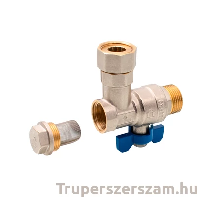 Kép 3/3 - Golyóscsap pillangó karos Hollandis, SCW617N sárgaréz, kazánbekötő szett, 2 darabos sarokcsap készlet hollandi anyával 2x3/4" MF (ER-CHS34-2)