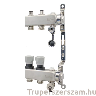 Kép 3/3 - Szelepes Osztó-gyűjtő, INOX 1”x3/4” 2-3-4-5-6-7-8-9-10-11-12 körös, osztóvéggel (nem autómata)(EVP-DSA3411)