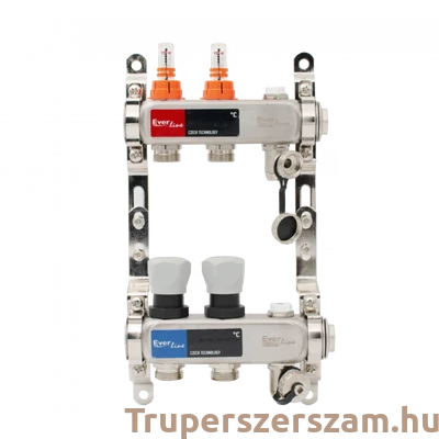 Kép 1/3 - Padlófűtés áramlásmérős osztó-gyűjtő 2 körös, osztóvéggel (nem autómata) (EVP-DSB3411-2)