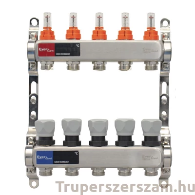 Kép 1/3 - Padlófűtés áramlásmérős osztó-gyűjtő   2-3-4-5-6-7-8-9-10-11-12 körös, (EVP-DSC3411)
