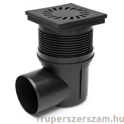 Kép 1/3 - Kültéri víznyelő, öntöttvas ráccsal, 110mm vízszintes elfolyás (KVB-110-Li)