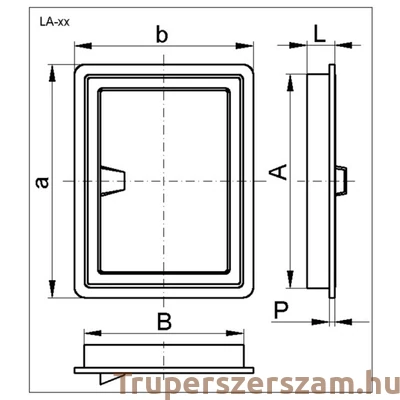 Kép 2/2 - Csempeajtó, szervízajtó 300×300 mm (LA-06)