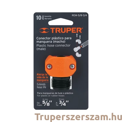 Kép 2/2 - Tömlő csatlakozó fix 3/4" KM 1/2" tömlőhöz (REM-5-8-3-4)