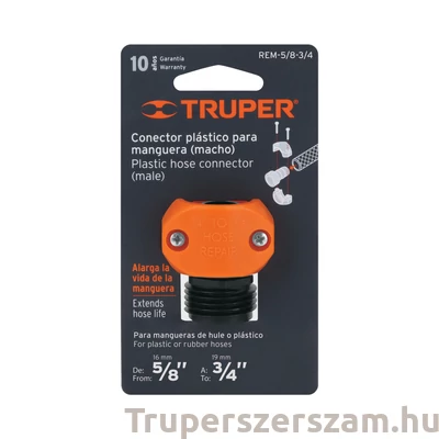 Kép 2/2 - Tömlő csatlakozó fix 3/4" KM 3/4" tömlőhöz (REM-5-8-3-4)