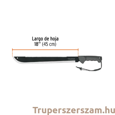 Kép 2/2 - Bozótvágó kés, machete akasztóval, 46 cm vágóél, ergonometrikus rezgéscsillapító nyél+ tok (MACH-18X)