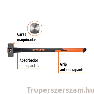 Kép 2/2 - Kőtörő, bontó kalapács 3,5 kg, üvegszálas nyél (MD-8F)