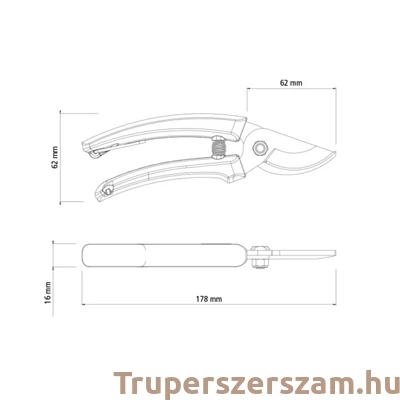 Kép 2/2 - Tramontina Metszőolló 17,8 cm (TR-MO)