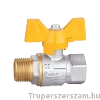 Kép 1/2 - Gáz golyóscsap pillangó karos KB  3/4" fix eco, PN16 bar (RG-DMF34B)