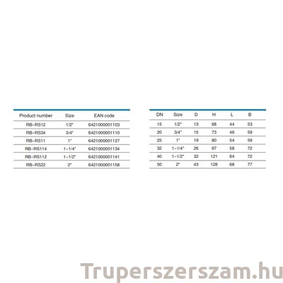 Kép 3/4 - Tolózár szelepes csap 2" (RB-RS22)