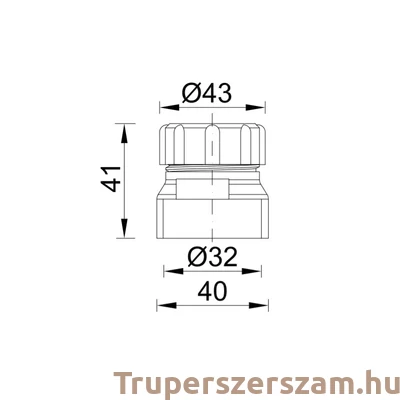 Kép 2/3 - Légbeszívó Ø32 mm-es szifonokhoz, kötőcsővel 32 X 240 mm (SSTY-513-L)