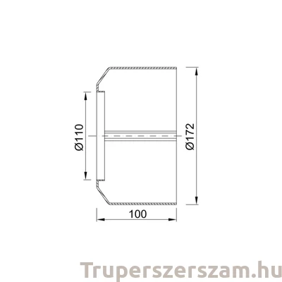 Kép 2/2 - Csőtakaró átm.: 110 mm, magas, két részes, rozetta, (STY-067-110-M)