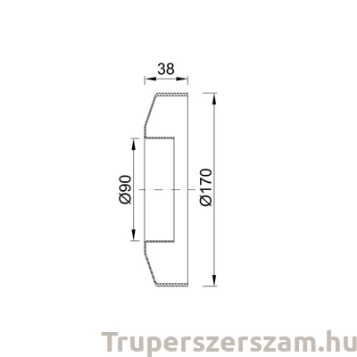 Kép 2/2 - Csőtakaró átm.: 90 mm, rozetta, (STY-067-90)