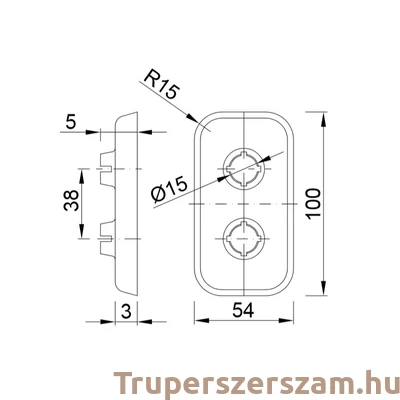 Kép 2/2 - Csőtakaró 2x Takaró Rézcsőhöz, rozetta, (STY-2-16)