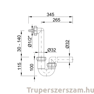 Kép 2/2 - Kondenz víz szifon, Ø32 mm-es elfolyással, kettős bűzzárral (STY-300-32)