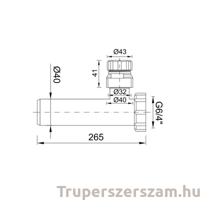 Kép 3/3 - Légbeszívó Ø32 mm-es szifonokhoz, kötőcsővel 40 X 240 mm (STY-512-L)