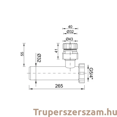 Kép 3/3 - Légbeszívó Ø32 mm-es szifonokhoz, kötőcsővel 32 X 240 mm (SSTY-513-L)