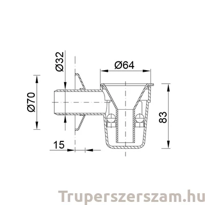 Kép 2/2 - Bojler csepegtető, kettős (golyós) bűzzárral, krómozott (STY-517-1-K)