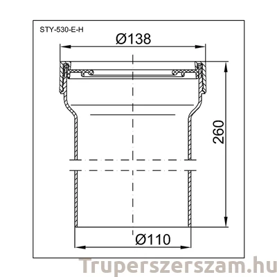 Kép 2/2 - WC bekötő, egyenes (STY-530-E-H)