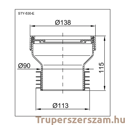 Kép 2/2 - WC bekötő, egyenes (STY-530-E)