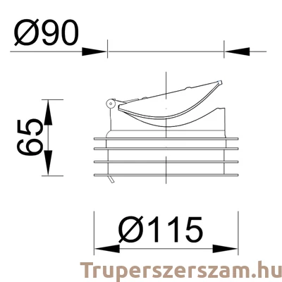 Kép 2/2 - Visszacsapó szelep, WC bekötőhöz (STY-530-V)