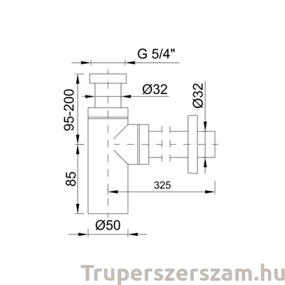 Kép 2/2 - Fém búraszifon, kerek kivitel (STY-533-FK)
