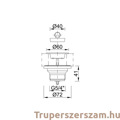 Kép 2/2 - Leeresztőszelep, 5/4", 60 mm tányér (STY-542-1)