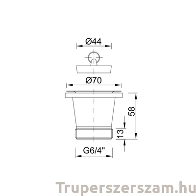 Kép 2/2 - Leeresztőszelep, 6/4", magasított (STY-543-M)