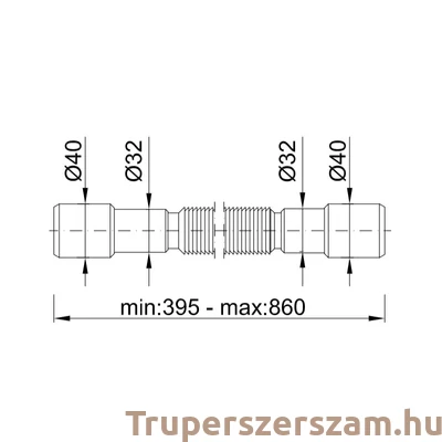 Kép 2/2 - Jollyflex 40/32-32/40 műanyag lefolyócső( STY-616-1)