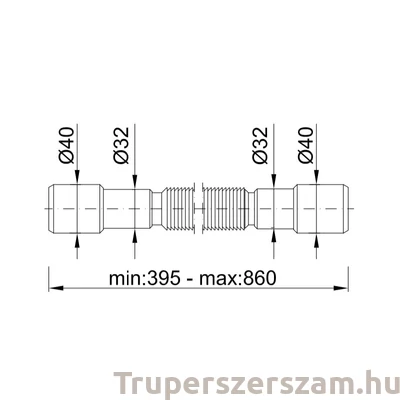 Kép 2/2 - Jollyflex 40/32-32/40 műanyag lefolyócső( STY-616-1)