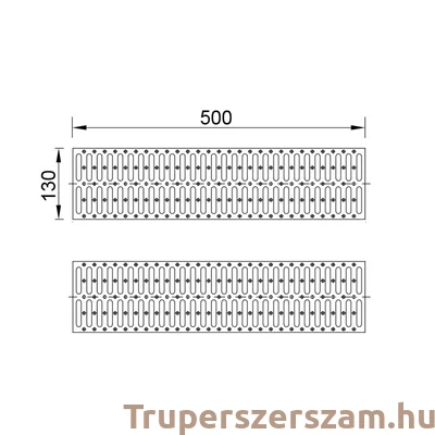 Kép 2/2 - Kültéri folyóka műanyag fedrács 2*50 cm (STY-900-4)