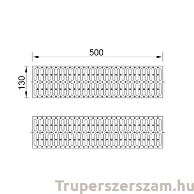 Kép 2/2 - Kültéri folyóka műanyag fedrács 2*50 cm (STY-900-4)