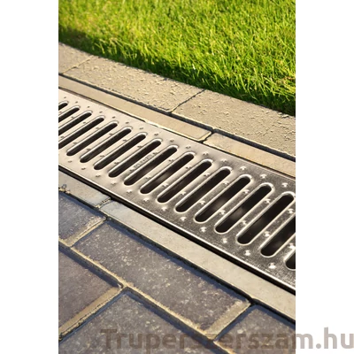 Kép 2/3 - Kültéri folyóka, Alacsony, hossz:1 m, horganyzott fedráccsal (STY-904-E)