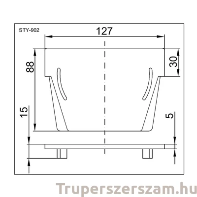 Kép 2/2 - Kültéri folyóka végzáró elem, záróvég (STY-902)