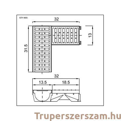 Kép 2/3 - Kültéri folyóka sarokelem, horganyzott (STY-903)