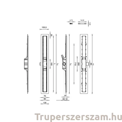 Kép 2/2 - Beltéri folyóka BARNA festett üveggel 800 mm-es (STY-GFB-80)
