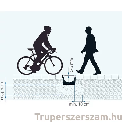 Kép 5/5 - Kültéri folyóka, 1 m fekete fedráccsal (STY-900-M)