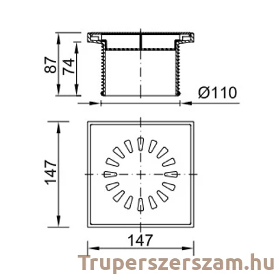 Kép 2/2 - Magasitó, FLOWER ráccsal,  100x100  szürke testel (STY-505-FLOWER)