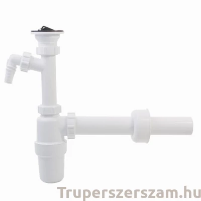 Kép 1/2 - Mosdószifon, nagy áteresztésű, leeresztőszeleppel, mosógép csatlakozóval, Ø40 mm-es elfolyással (STY-534-1-40)