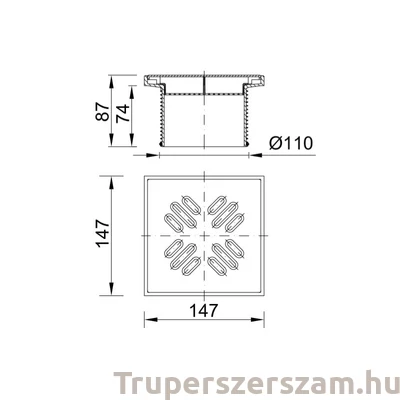 Kép 2/2 - Magasitó, rozsdamentes ráccsal,  100x100  testel (STY-505)