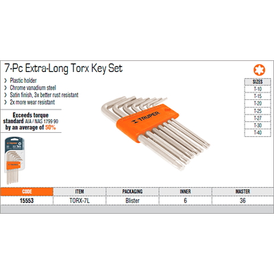 Kép 2/4 - Torx kulcs készlet