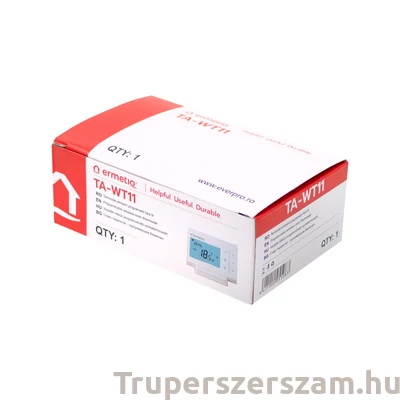 Kép 4/4 - Termosztát, Programozható, vezeték nélküli, RF, 868 MHz, LCD kijelző, kompatibilis az átjáróval és a vezérlőegységgel Ermetiq TA-HR02, (TA-WT11)