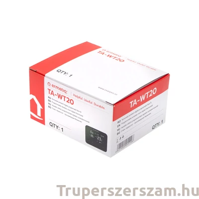 Kép 3/3 - Termosztát, Programozható, vezeték nélküli, RF, 868 MHz, LCD kijelző, kompatibilis az átjáróval és a vezérlőegységgel Ermetiq TA-HR02,  (TA-WT20)