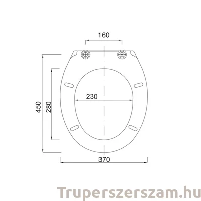 Kép 4/4 - WC ülőke, TISZA, erősített műanyag, rozsdamentes zsanérral (STY-550-1)