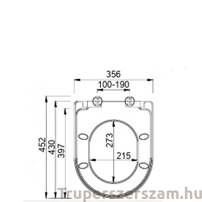 Kép 2/2 - WC ülőke, lecsapódásgátlós, “D” formájú inox zsanér (DUROPLAST) (STY-550-11)