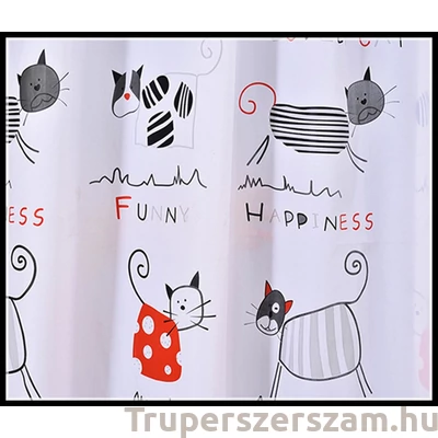 Kép 3/3 - Zuhanyfüggöny-cicás 180X200 cm (ER-SCE003)