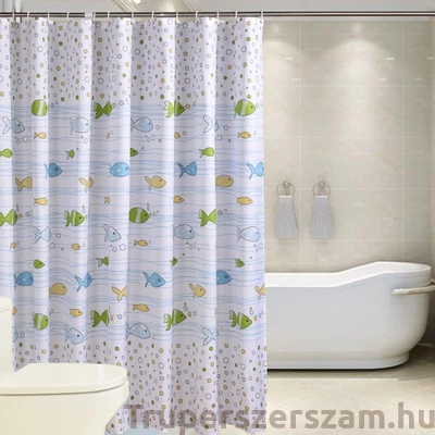 Kép 1/2 - Zuhanyfüggöny-halas 180X200 cm (ER-SCE004)