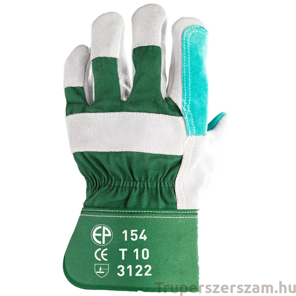 Marhahasíték kesztyű megerősített mutató- és hüvelykújjal valamint tenyérrel (154) (154L) Méret: 10 és 12