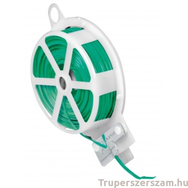 Kötözőanyag, fémszál műanyag bevonattal, zöld színű (BIMBO-30)