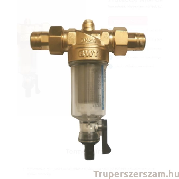 Egyenes vízszűrő, BWT Protector MINI 3/4", műanyag pohár, 100 mikronos  (810524)
